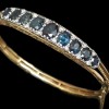 Victorian 18ct gold sapphire & diamond encrusted bracelet