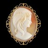 Cameo solid 18ct gold vintage brooch – c1964