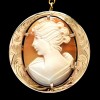 Cameo solid 9ct gold vintage brooch