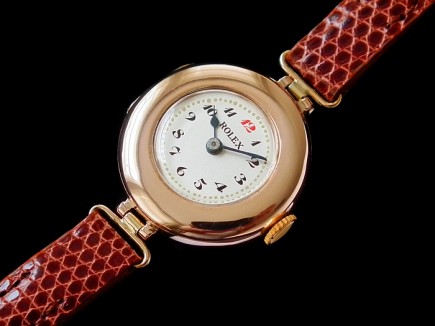 Rolex solid 9ct pink gold watch – c1914