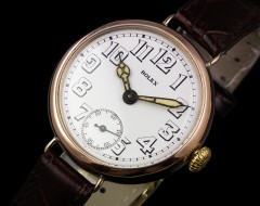 Rolex officers military 9ct gold gents vintage watch – c1919