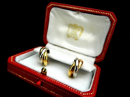 Cartier Trinity 18ct white & yellow gold earrings