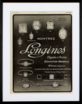 Longines genuine vintage watch advert – framed