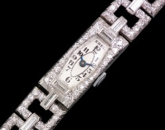 Ebel Art Deco platinum & diamond ladies vintage watch – c1930s