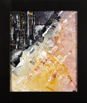 ‘Behind the wall’ – original acrylic abstract painting – framed