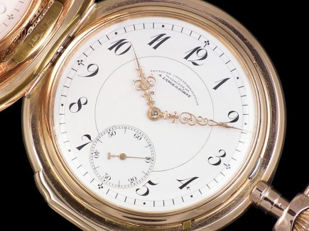 A. Lange & Söhne 14ct pink  gold hunter antique pocket watch – c1909