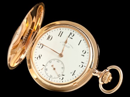 A Lange & Söhne 18ct rose gold hunter pocket watch – c1910