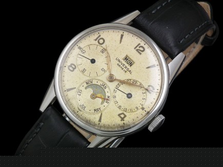 Universal Geneve triple calendar moonphase watch – c1950s